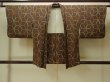 Photo1: P0123T Vintage Japanese kimono Brown HAORI short jacket for women / Silk. Hemp leaf (Grade B) (1)