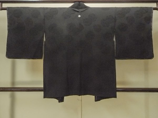 Photo2: Mint P0123U Vintage Japanese kimono Black HAORI short jacket for women / Silk. (Grade A) (2)