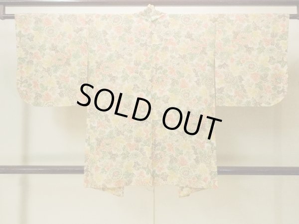 Photo3: Mint P0123V Vintage Japanese kimono Multi Color HAORI short jacket for women / Silk. Flower (Grade A) (3)