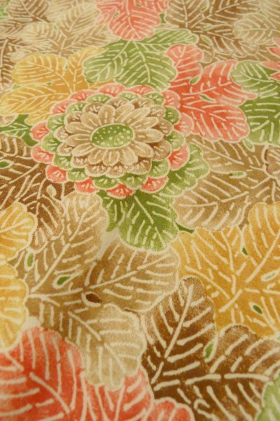 Photo8: Mint P0123V Vintage Japanese kimono Multi Color HAORI short jacket for women / Silk. Flower (Grade A) (8)