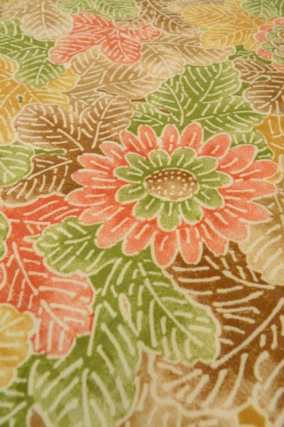 Photo9: Mint P0123V Vintage Japanese kimono Multi Color HAORI short jacket for women / Silk. Flower (Grade A) (9)