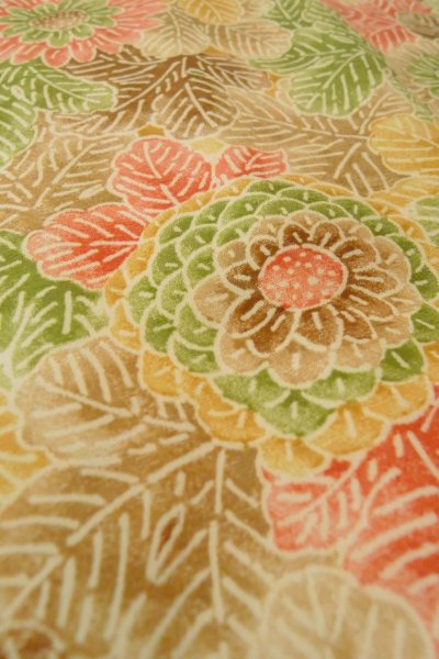 Photo10: Mint P0123V Vintage Japanese kimono Multi Color HAORI short jacket for women / Silk. Flower (Grade A) (10)