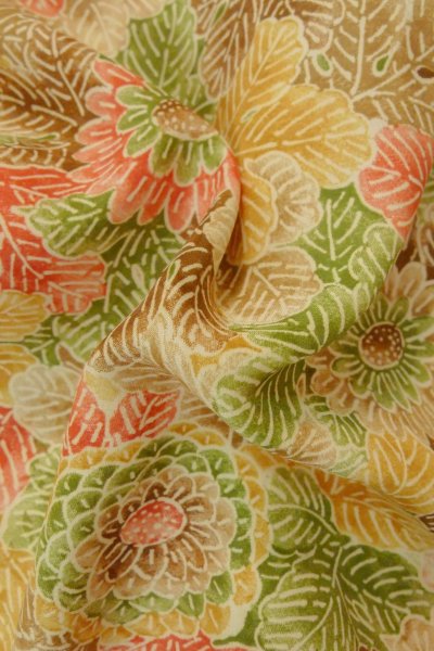 Photo11: Mint P0123V Vintage Japanese kimono Multi Color HAORI short jacket for women / Silk. Flower (Grade A) (11)