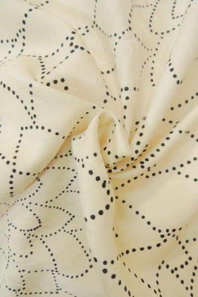 Photo12: P0123W Vintage Japanese kimono White HAORI short jacket for women / Synthetic. Chrysanthemum (Grade A) (12)