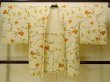 Photo1: P0123X Vintage Japanese kimono Light Beige HAORI short jacket for women / Silk. Flower (Grade B) (1)