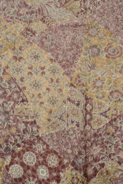 Photo4: Mint P0123Y Vintage Japanese kimono Reddish Purple HAORI short jacket for women / Silk. Phoenix (Grade A) (4)