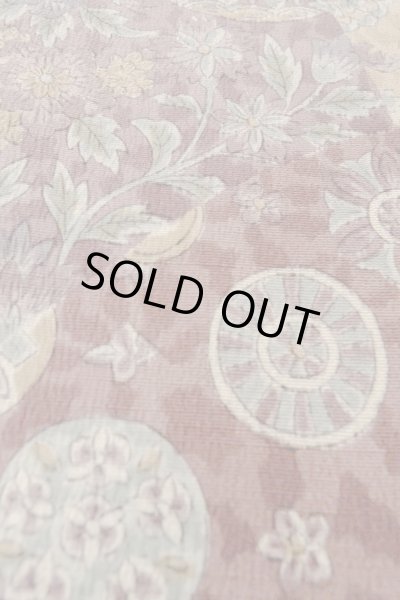 Photo9: Mint P0123Y Vintage Japanese kimono Reddish Purple HAORI short jacket for women / Silk. Phoenix (Grade A) (9)