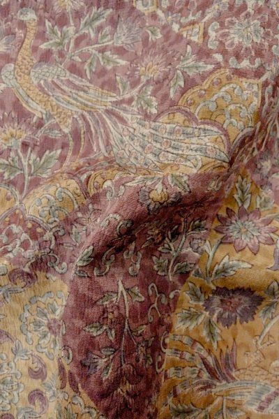 Photo10: Mint P0123Y Vintage Japanese kimono Reddish Purple HAORI short jacket for women / Silk. Phoenix (Grade A) (10)