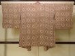 Photo2: P0123Z Vintage Japanese kimono Pale Brown HAORI short jacket for women / Silk. Abstract pattern (Grade A) (2)