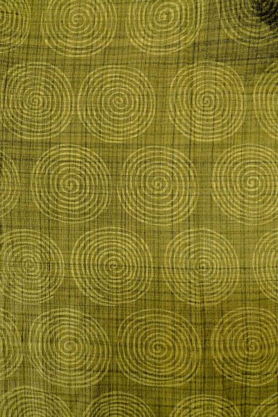 Photo3: P0124B Vintage Japanese kimono Pale Yellowish Green HAORI short jacket for women / Silk. Swirl (Grade D) (3)