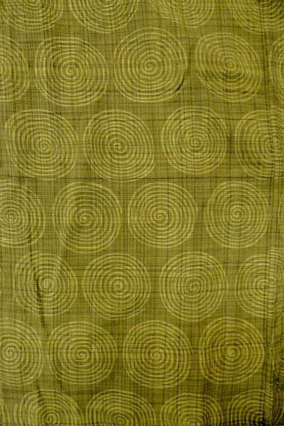 Photo4: P0124B Vintage Japanese kimono Pale Yellowish Green HAORI short jacket for women / Silk. Swirl (Grade D) (4)