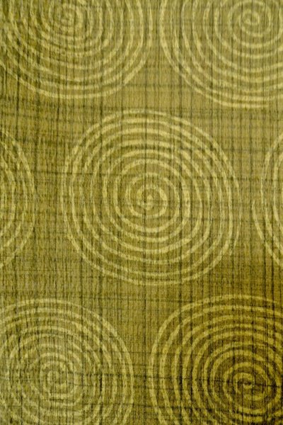 Photo5: P0124B Vintage Japanese kimono Pale Yellowish Green HAORI short jacket for women / Silk. Swirl (Grade D) (5)