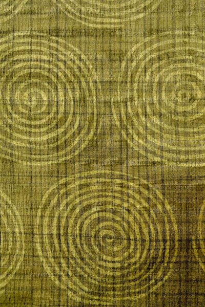 Photo6: P0124B Vintage Japanese kimono Pale Yellowish Green HAORI short jacket for women / Silk. Swirl (Grade D) (6)