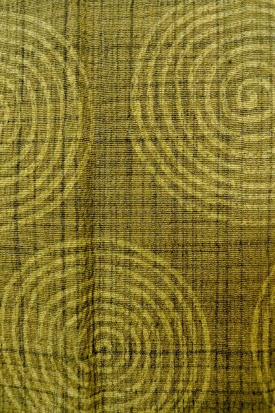 Photo7: P0124B Vintage Japanese kimono Pale Yellowish Green HAORI short jacket for women / Silk. Swirl (Grade D) (7)