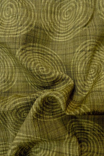 Photo11: P0124B Vintage Japanese kimono Pale Yellowish Green HAORI short jacket for women / Silk. Swirl (Grade D) (11)