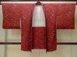 Photo1: P0124E Vintage Japanese kimono Dark Red HAORI short jacket for women / Silk. Flower (Grade A) (1)