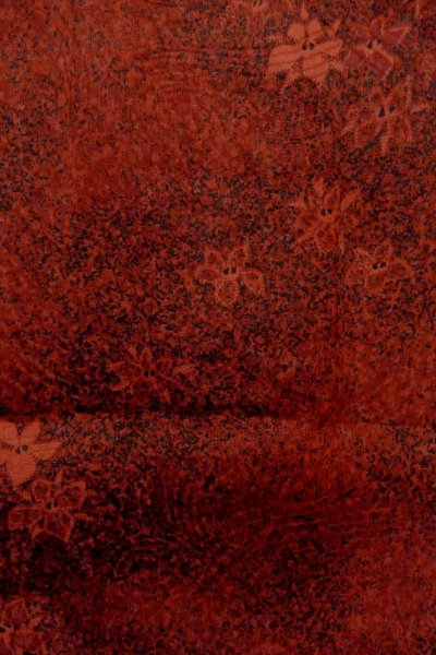 Photo7: P0124E Vintage Japanese kimono Dark Red HAORI short jacket for women / Silk. Flower (Grade A) (7)