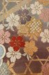 Photo6: P0206B Vintage Japanese Kimono Shiny Grayish Multi Color  FUKURO OBI sash SAKURA cherry blossom Silk. (Grade B) (6)