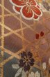 Photo9: P0206B Vintage Japanese Kimono Shiny Grayish Multi Color  FUKURO OBI sash SAKURA cherry blossom Silk. (Grade B) (9)