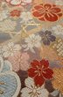 Photo10: P0206B Vintage Japanese Kimono Shiny Grayish Multi Color  FUKURO OBI sash SAKURA cherry blossom Silk. (Grade B) (10)