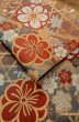 Photo11: P0206B Vintage Japanese Kimono Shiny Grayish Multi Color  FUKURO OBI sash SAKURA cherry blossom Silk. (Grade B) (11)