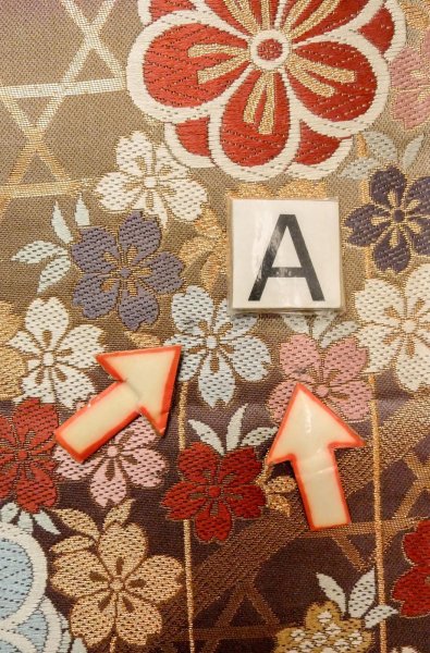 Photo12: P0206B Vintage Japanese Kimono Shiny Grayish Multi Color  FUKURO OBI sash SAKURA cherry blossom Silk. (Grade B) (12)