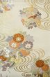 Photo3: P0206C Vintage Japanese Kimono   Off White  FUKURO OBI sash Flower circle Silk. (Grade B) (3)