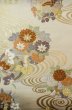 Photo4: P0206C Vintage Japanese Kimono   Off White  FUKURO OBI sash Flower circle Silk. (Grade B) (4)