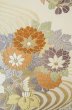 Photo5: P0206C Vintage Japanese Kimono   Off White  FUKURO OBI sash Flower circle Silk. (Grade B) (5)