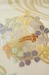 Photo6: P0206C Vintage Japanese Kimono   Off White  FUKURO OBI sash Flower circle Silk. (Grade B) (6)
