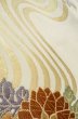 Photo9: P0206C Vintage Japanese Kimono   Off White  FUKURO OBI sash Flower circle Silk. (Grade B) (9)