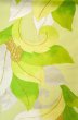 Photo3: P0206E Vintage Japanese Kimono  Pale Yellowish Green  FUKURO OBI sash Leaf Silk. (Grade B) (3)