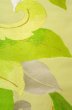 Photo6: P0206E Vintage Japanese Kimono  Pale Yellowish Green  FUKURO OBI sash Leaf Silk. (Grade B) (6)
