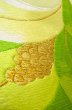 Photo9: P0206E Vintage Japanese Kimono  Pale Yellowish Green  FUKURO OBI sash Leaf Silk. (Grade B) (9)