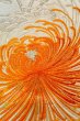 Photo5: P0206H Vintage Japanese Kimono  Shiny Off White  FUKURO OBI sash Chrysanthemum Silk. (Grade A) (5)