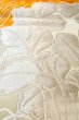 Photo10: P0206H Vintage Japanese Kimono  Shiny Off White  FUKURO OBI sash Chrysanthemum Silk. (Grade A) (10)