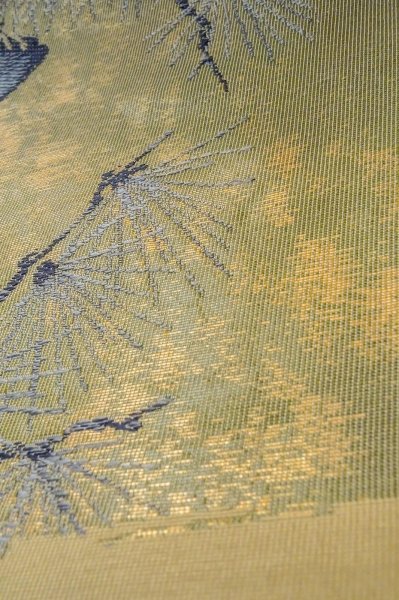 Photo9: P0206J Vintage Japanese Kimono  Light Off White  FUKURO OBI sash UME plum bloom Silk. (Grade B) (9)