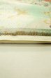 Photo3: P0206K Vintage Japanese Kimono  Shiny Off White  FUKURO OBI sash Flower Silk. (Grade A) (3)