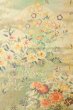 Photo4: P0206K Vintage Japanese Kimono  Shiny Off White  FUKURO OBI sash Flower Silk. (Grade A) (4)