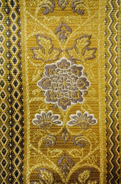 Photo5: Mint P0206O Vintage Japanese Kimono  Dark Olive  FUKURO OBI sash Phoenix Silk. (Grade A) (5)