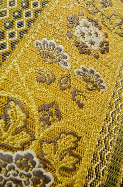 Photo8: Mint P0206O Vintage Japanese Kimono  Dark Olive  FUKURO OBI sash Phoenix Silk. (Grade A) (8)