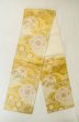 Photo1: P0206P Vintage Japanese Kimono  Light Gold  FUKURO OBI sash Flower Silk. (Grade B) (1)