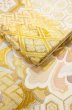 Photo15: P0206P Vintage Japanese Kimono  Light Gold  FUKURO OBI sash Flower Silk. (Grade B) (15)