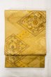 Photo2: P0206Q Vintage Japanese Kimono  Shiny Gold  FUKURO OBI sash Chrysanthemum Silk. (Grade B) (2)