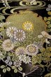 Photo5: P0206R Vintage Japanese Kimono  Shiny Black  FUKURO OBI sash Flower Silk. (Grade A) (5)