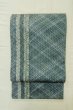 Photo2: Mint P0206S Vintage Japanese Kimono  Dark Teal  FUKURO OBI sash Stripes Silk. (Grade A) (2)