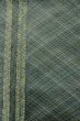 Photo4: Mint P0206S Vintage Japanese Kimono  Dark Teal  FUKURO OBI sash Stripes Silk. (Grade A) (4)