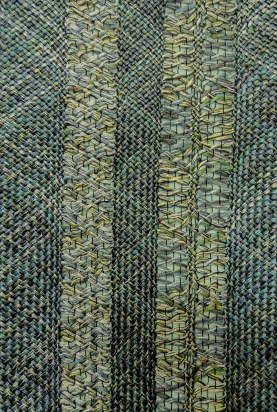 Photo5: Mint P0206S Vintage Japanese Kimono  Dark Teal  FUKURO OBI sash Stripes Silk. (Grade A) (5)