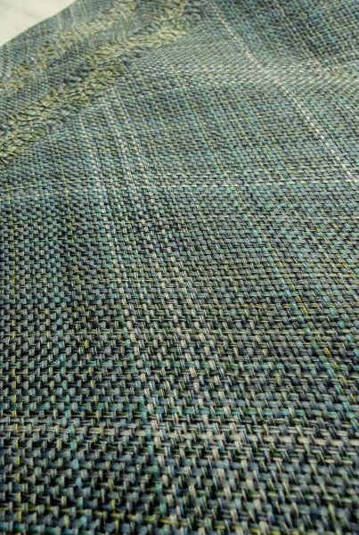 Photo9: Mint P0206S Vintage Japanese Kimono  Dark Teal  FUKURO OBI sash Stripes Silk. (Grade A) (9)