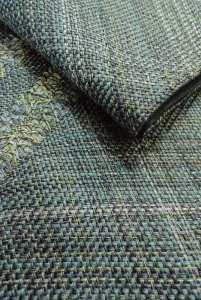 Photo11: Mint P0206S Vintage Japanese Kimono  Dark Teal  FUKURO OBI sash Stripes Silk. (Grade A) (11)